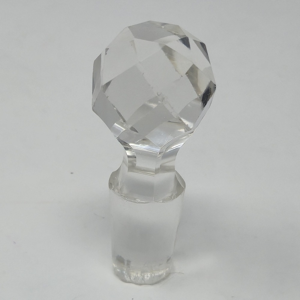 Vintage Faceted Crystal Decanter Stopper Replacement Cut Glass Plug Barware